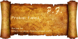 Prekop Fanni névjegykártya